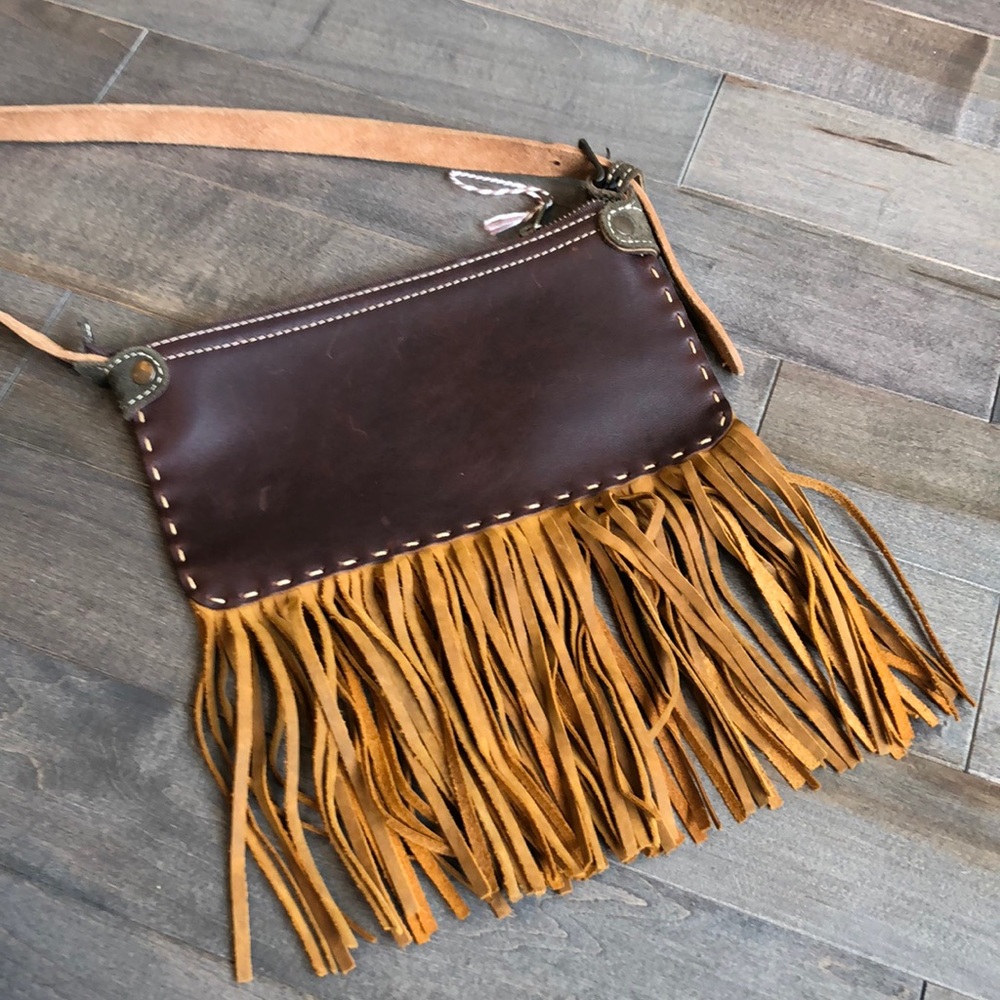 Love 41 Leather Fringe Clutch - Excellent